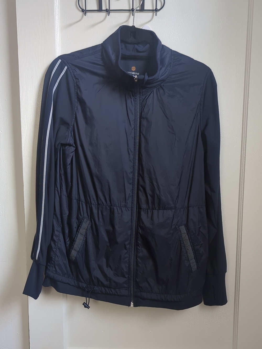 Tangerine Lightweight Women's Navy Track Jacket-Navy Blue Size M